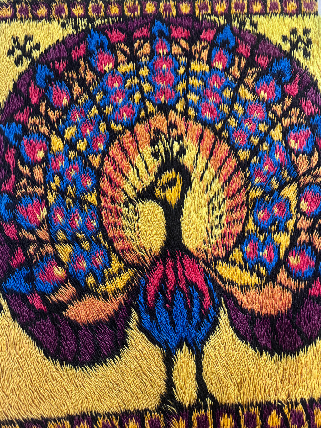 Vintage Wandteppich „Pfau“ von Ege Tæpper, Dänemark, 1970er