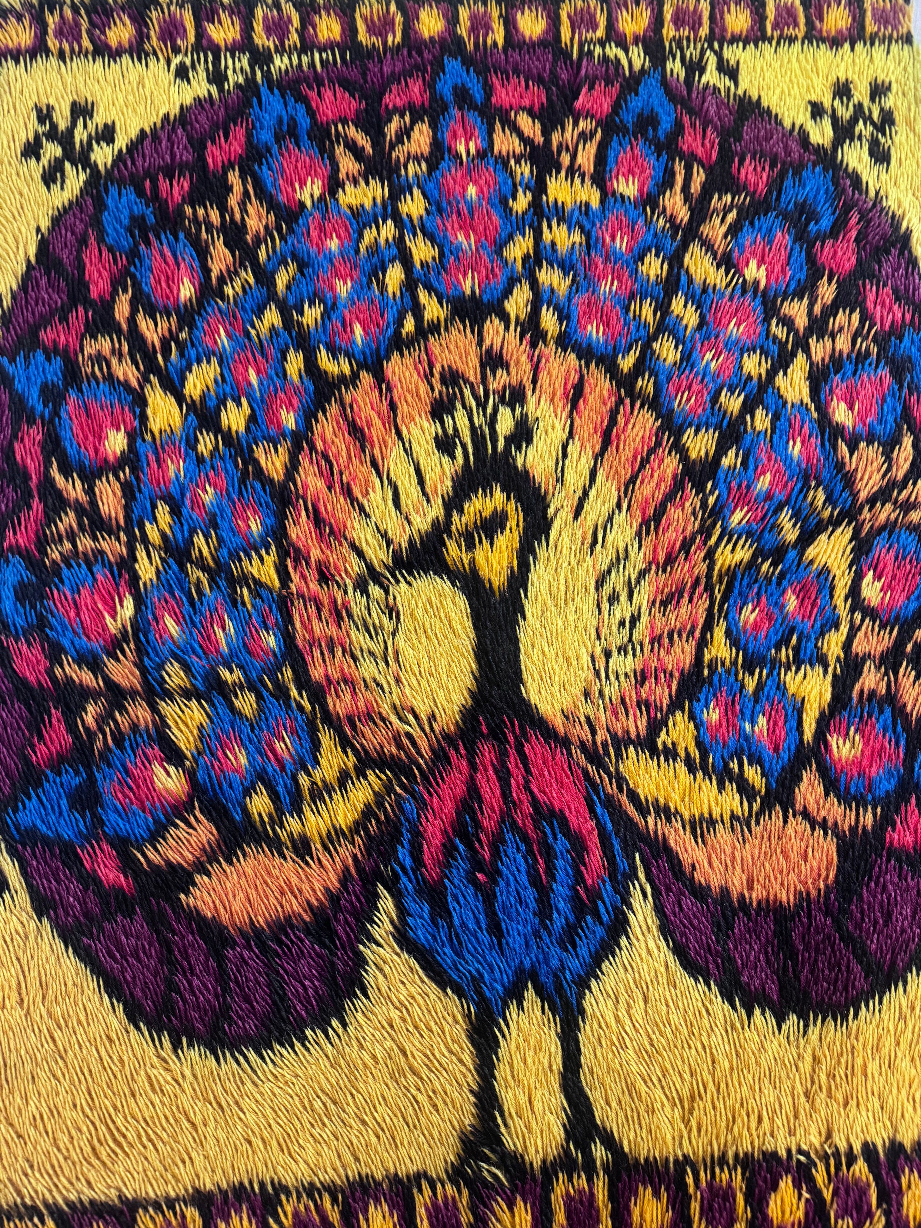 Vintage Wandteppich „Pfau“ von Ege Tæpper, Dänemark, 1970er