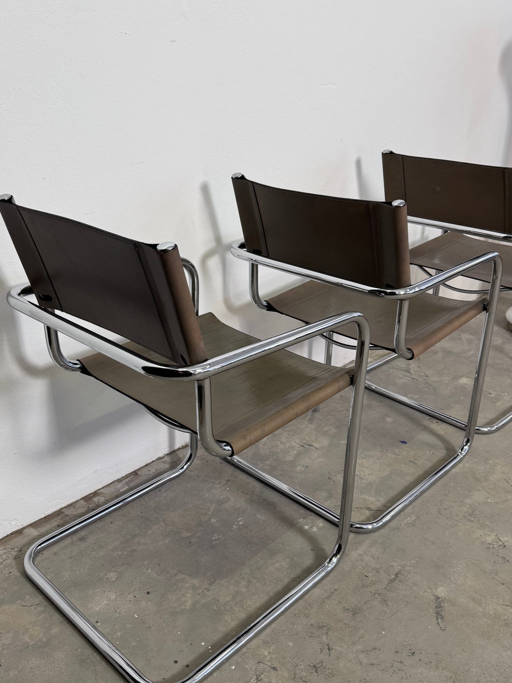 Grauer Modell MG5 Ledersessel von Mart Stam & Marcel Breuer für Matteo Grassi, 1980er