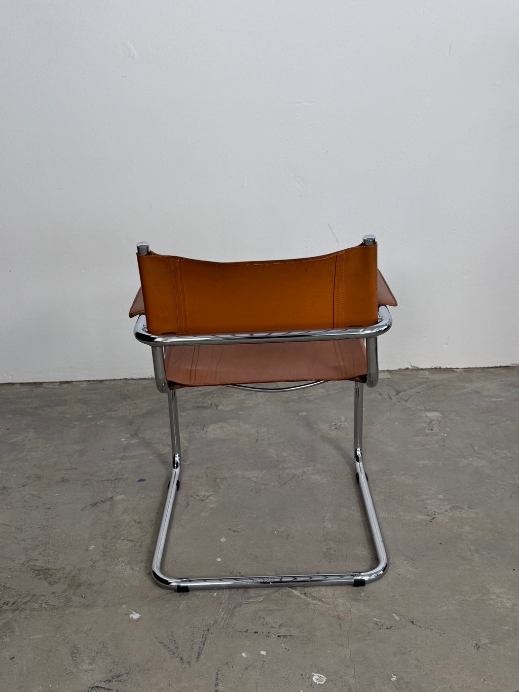 MG5 Mart Stam Stahlrohr Freischwinger für Matteo grassi in Cognac