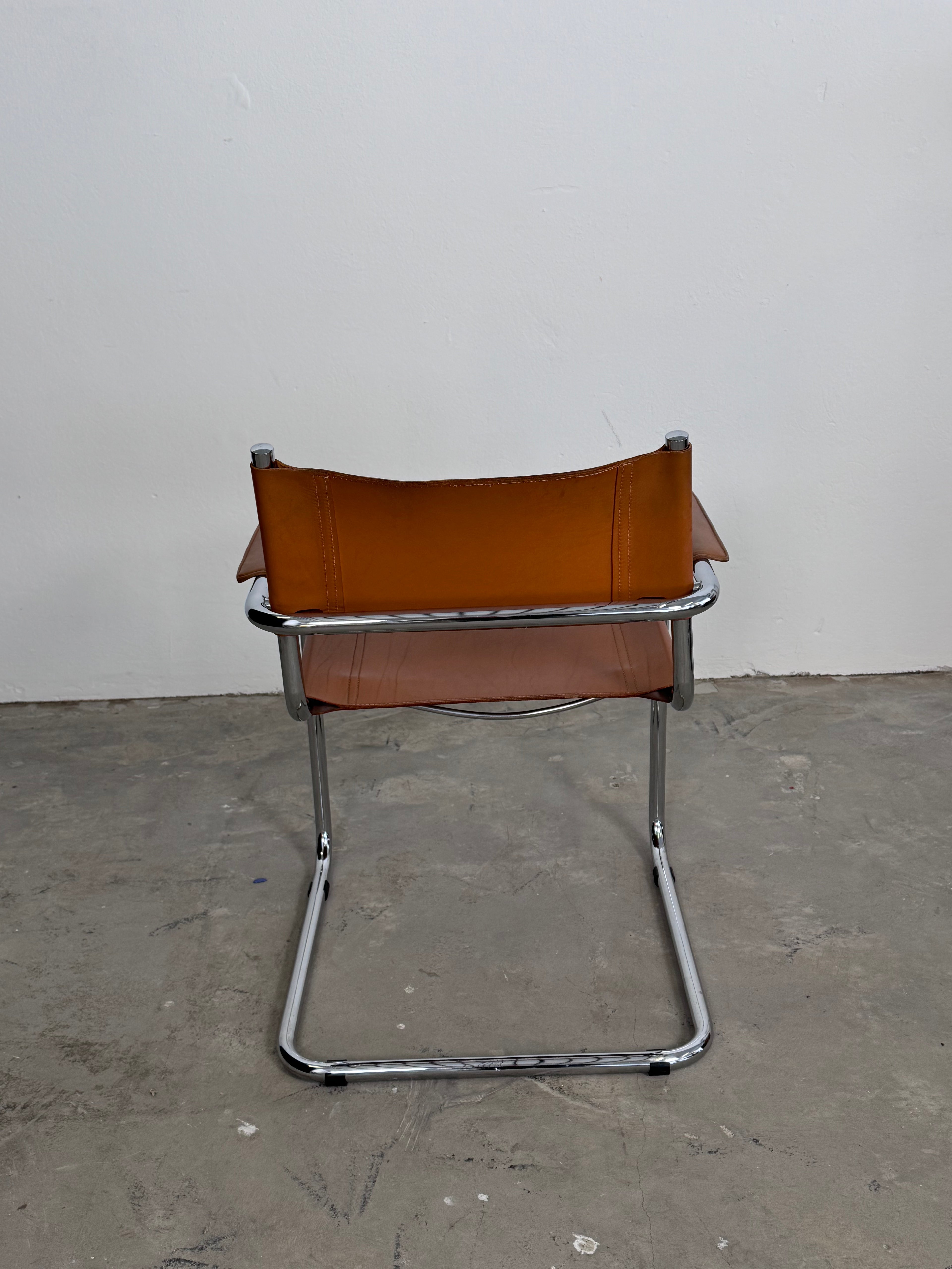 MG5 Mart Stam Stahlrohr Freischwinger für Matteo grassi in Cognac