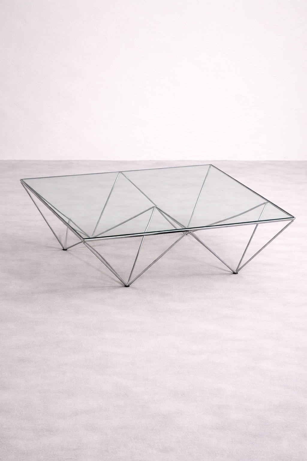 Paolo Piva Alanda Couchtisch für B&B Italia, verchromter Stahl und Glas  Italien um 1980