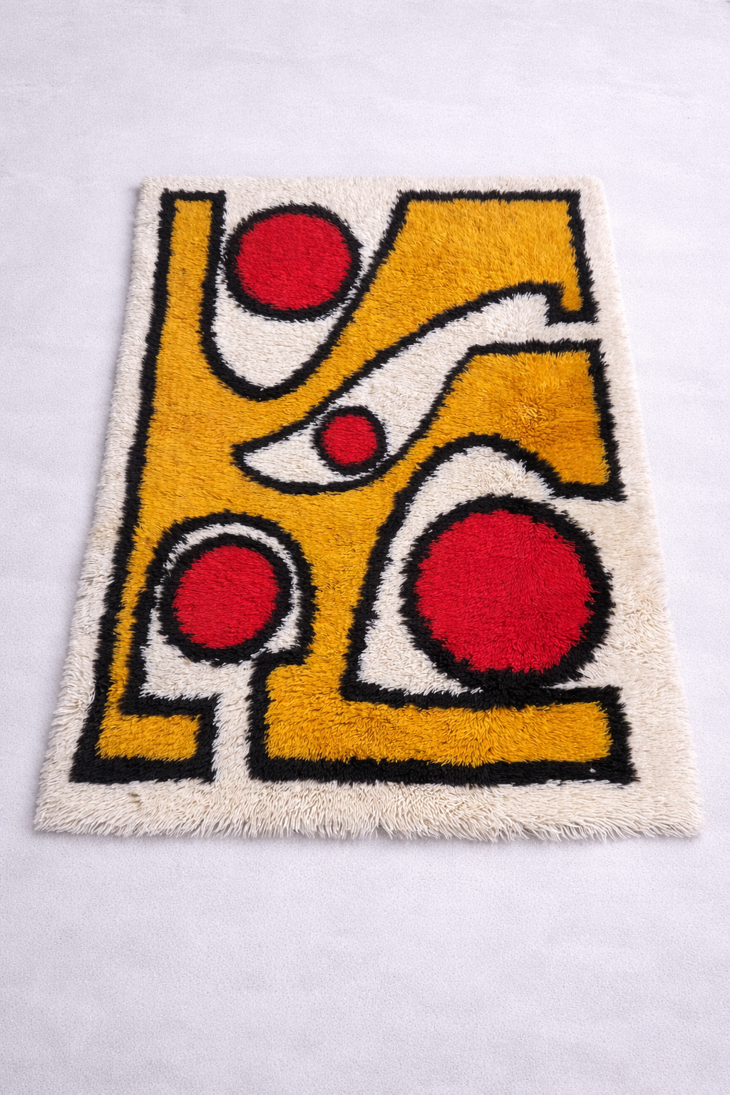 Vintage Rya-Teppich mit abstraktem Grafikmotiv, Dänemark, 1970er Jahre