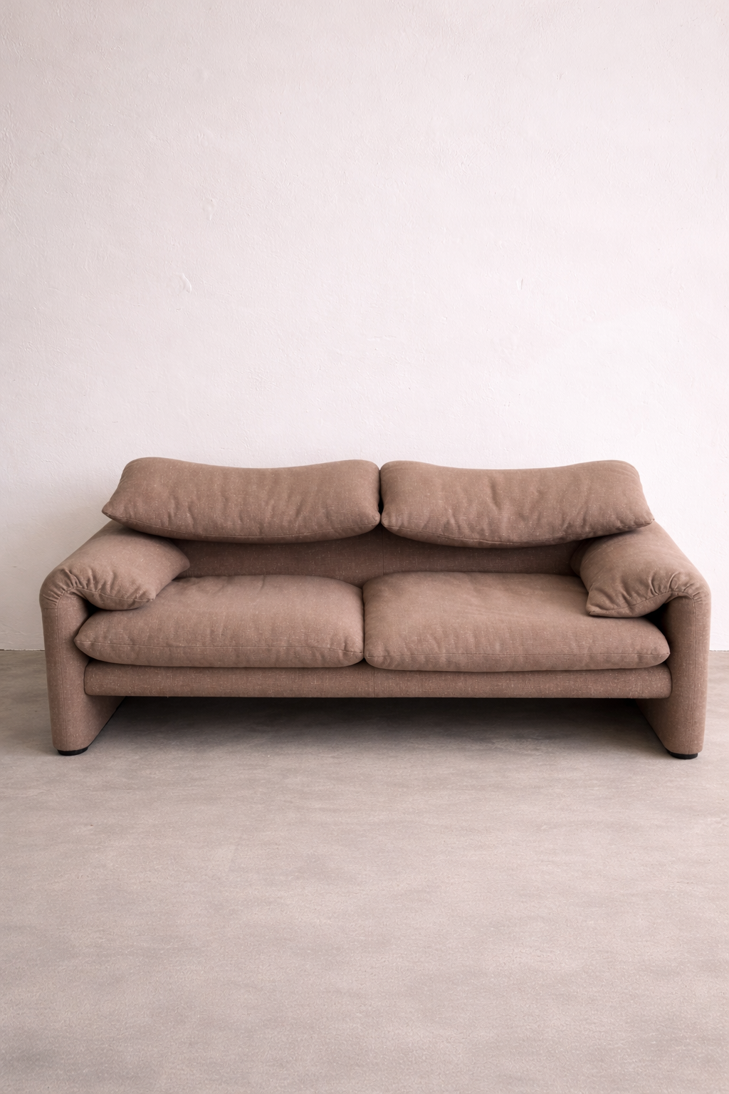 1/2 Cassina Maralunga Sofa 1970er | Vico Magistretti | Vintage Design Klassiker | Leinenbezug | 2er Sofa