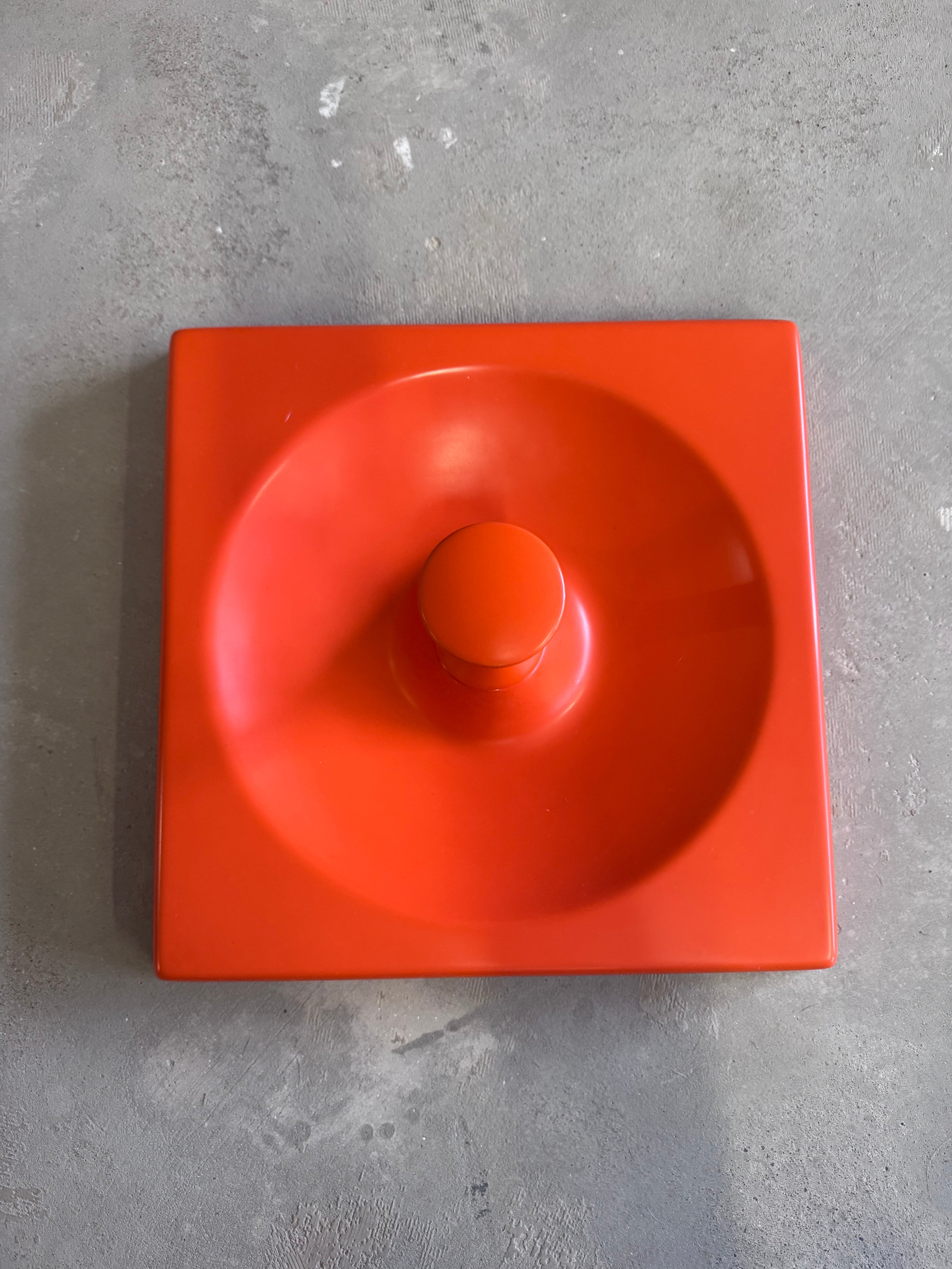 Vintage Schönbuch Quadro Garderoben-Element, 1970er, Orange, Mid-Century Wandgarderobe, Modulares Design