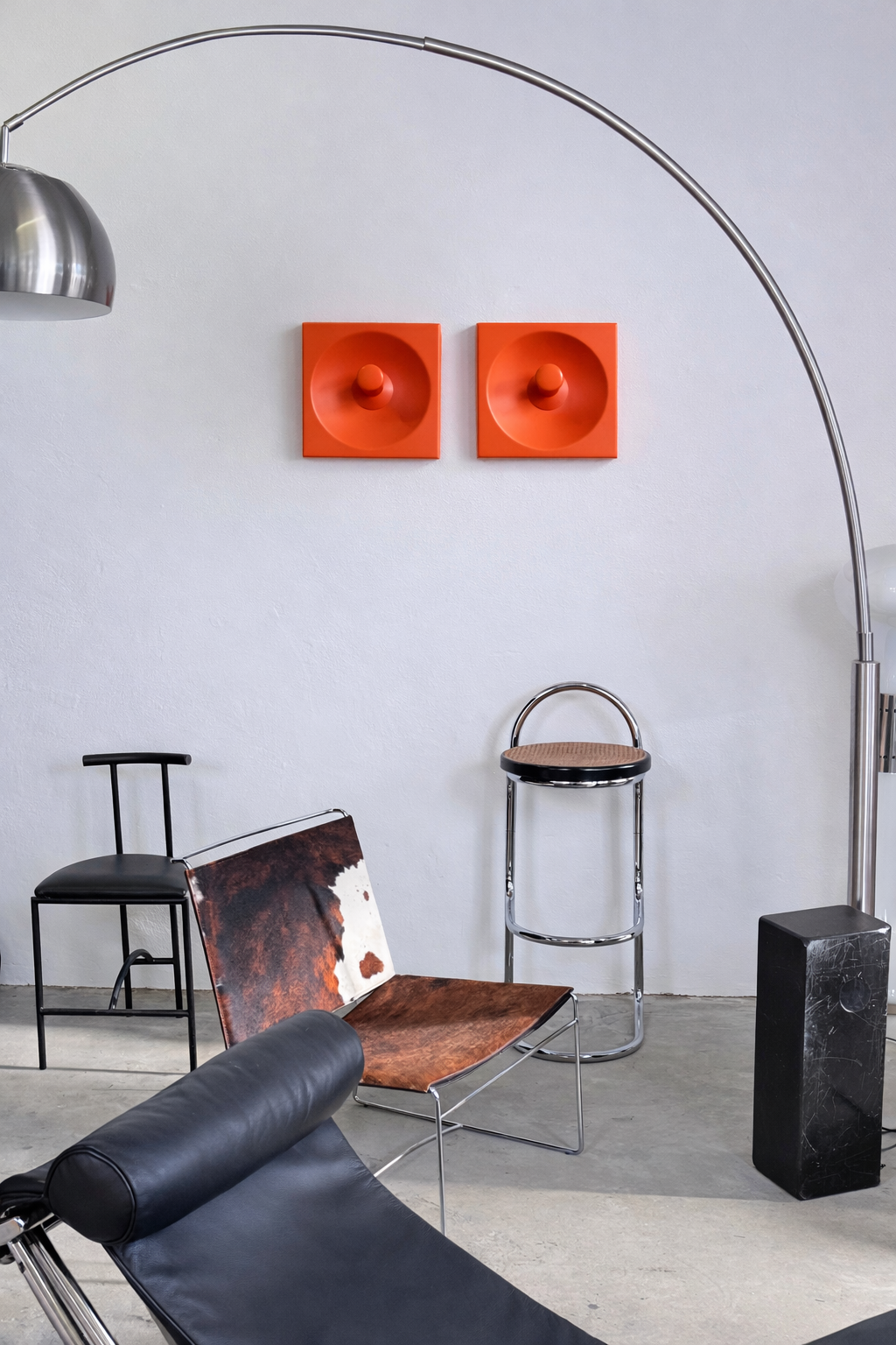 Vintage Schönbuch Quadro Garderoben-Element, 1970er, Orange, Mid-Century Wandgarderobe, Modulares Design