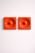 Vintage Schönbuch Quadro Garderoben-Element, 1970er, Orange, Mid-Century Wandgarderobe, Modulares Design