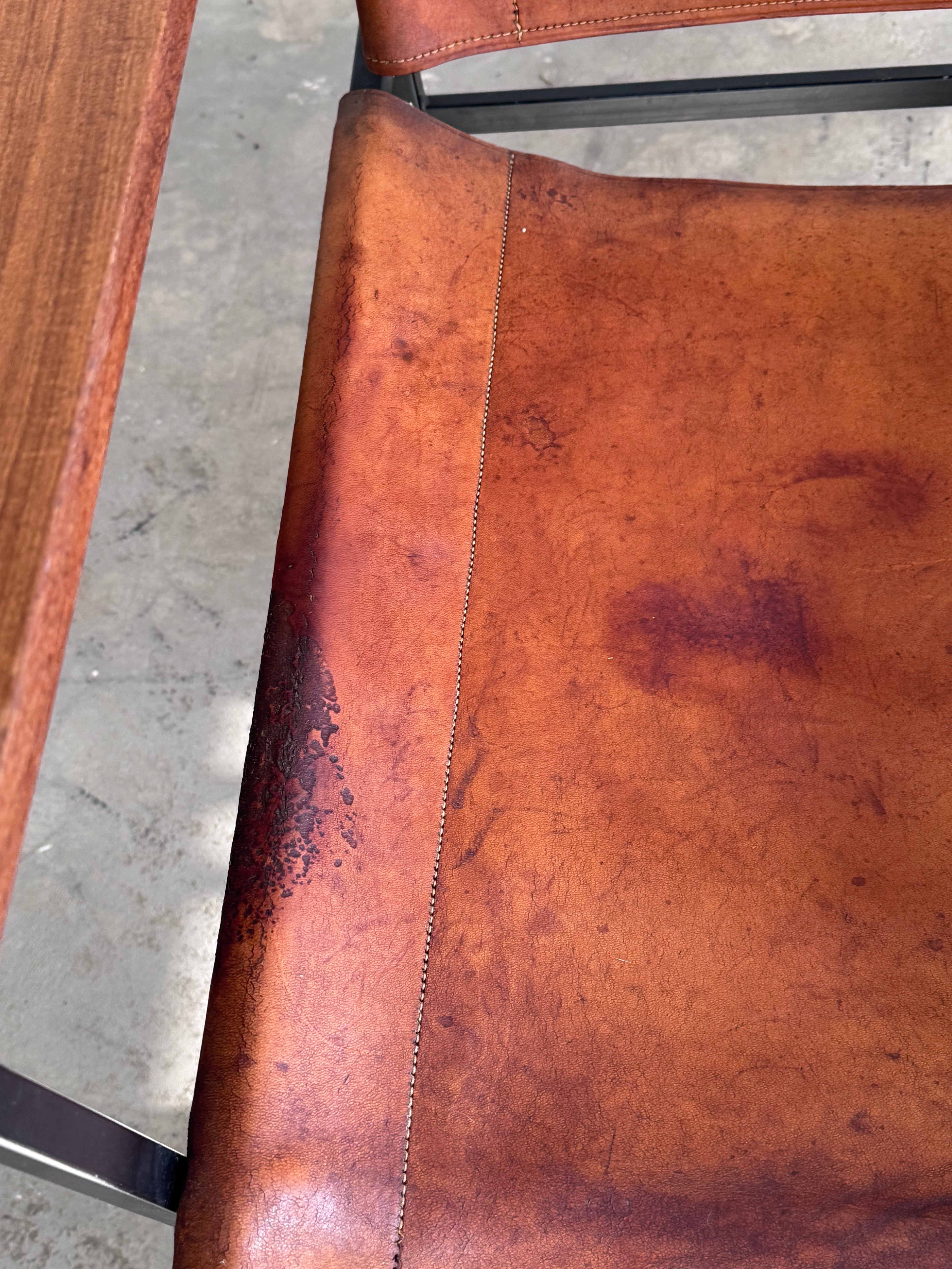 Eddie Harlis für Thonet, ST 805, Sling Lounge Chair aus cognacfarbenem Sattelleder, 1960er/1970er