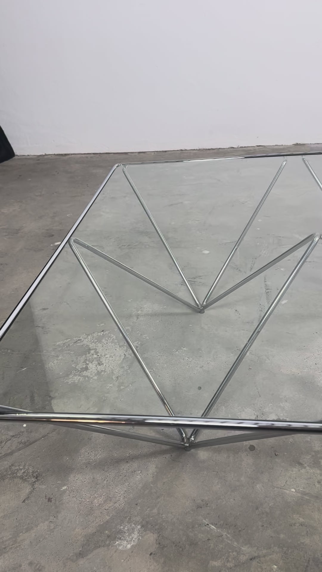 Paolo Piva Alanda Couchtisch für B&B Italia, verchromter Stahl und Glas  Italien um 1980