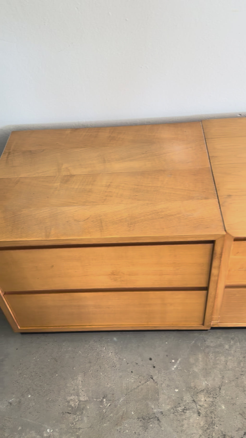 Vintage WK Möbel Sideboard 1960er – Mid Century Lowboard aus Ahornfurnier, Modulare Kommode, German Modernist Cabinet