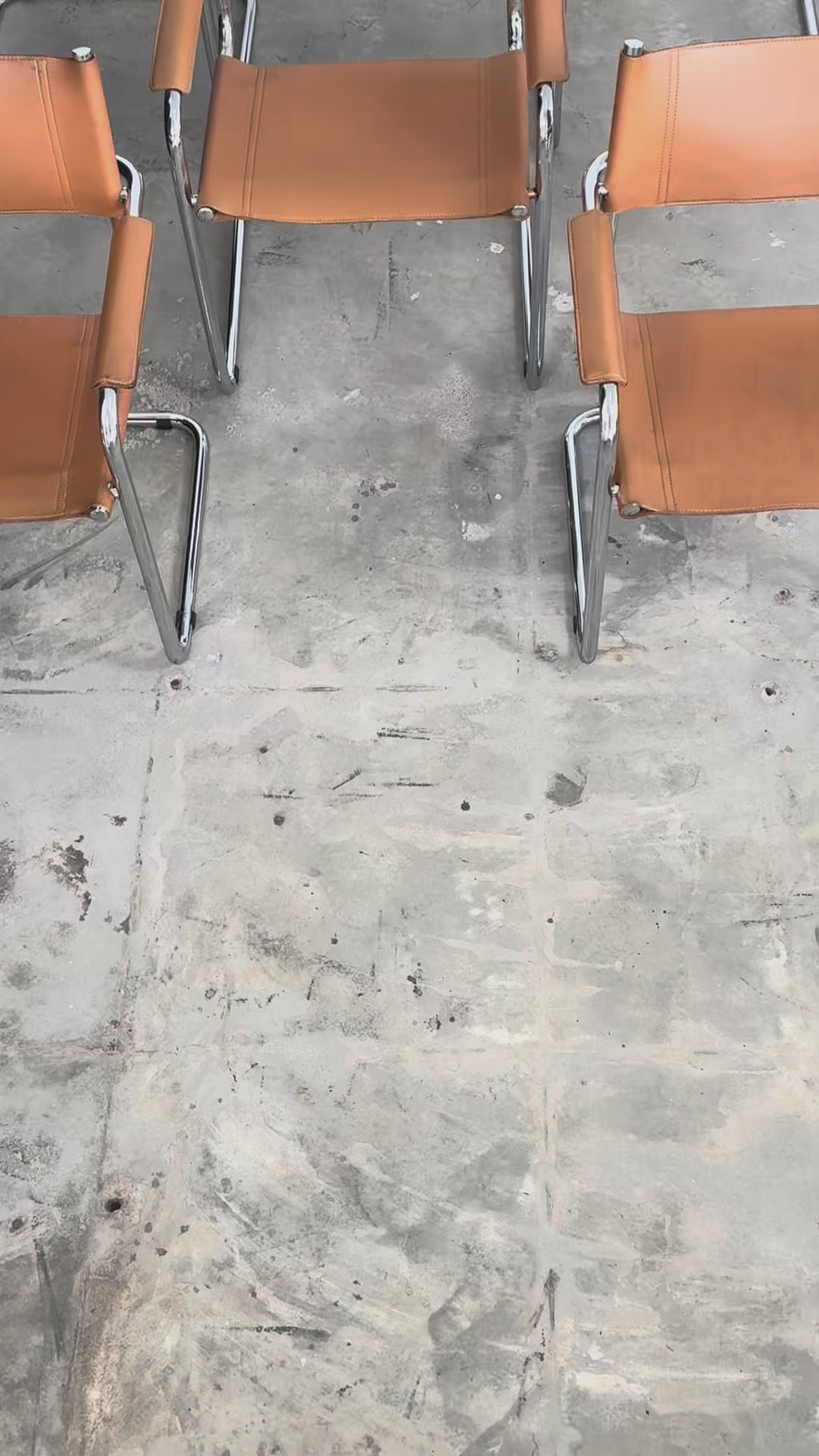 MG5 Mart Stam Stahlrohr Freischwinger für Matteo grassi in Cognac