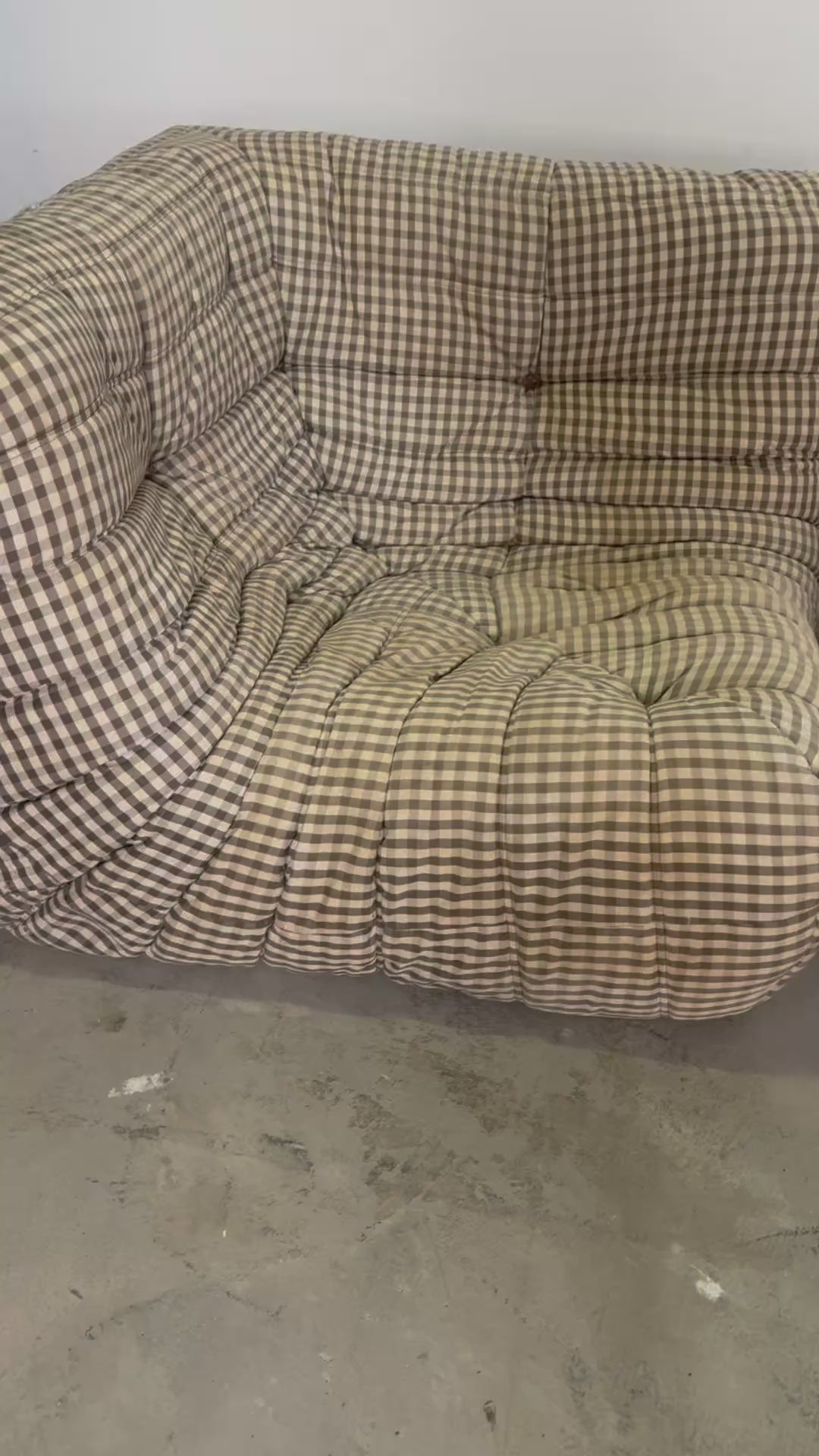 Vintage Ligne Roset Togo Eckelement + Sessel – Originalbezug, Michel Ducaroy Design, 70er/80er Jahre